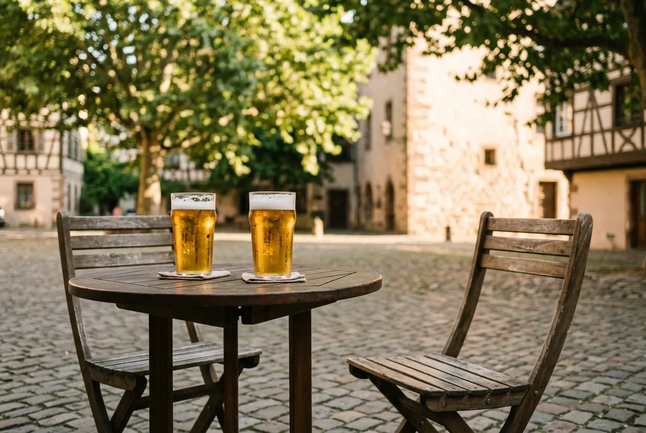 Deux bières en terrasse, au soleil
